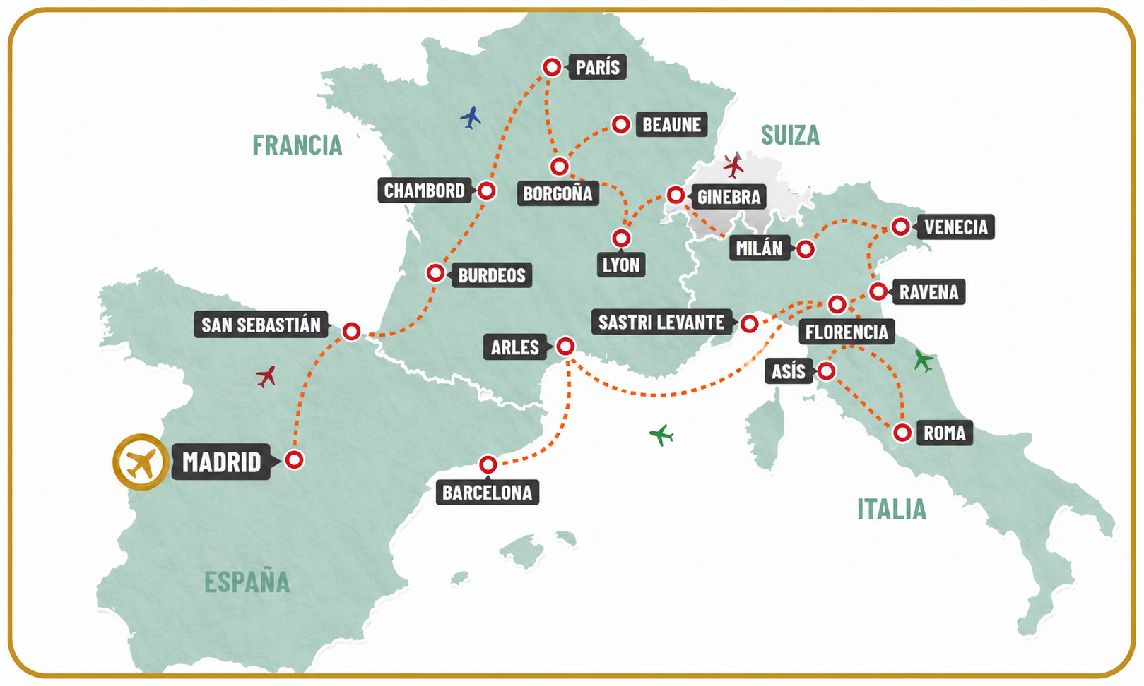 Mapa del recorrido ALMA EUROPEA 2027